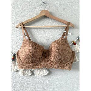 Aerie Show Off Balconette Rooftop Garden Lace Bra Beach Dune Lace Romantic NWT
